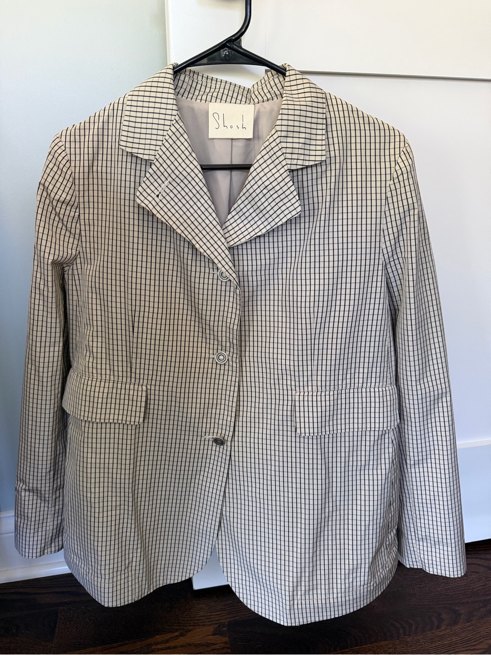 Shosh Lightweight Checked Blazer Jacket - Cream & Black - worn once!